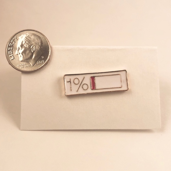 COPY - Tiny Dead Battery Enamel Pin - Picture 1 of 2